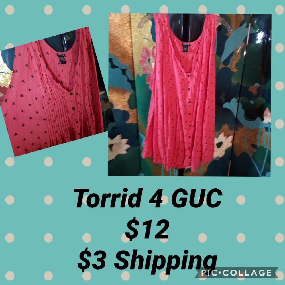 Torrid 4 coral flowy tank